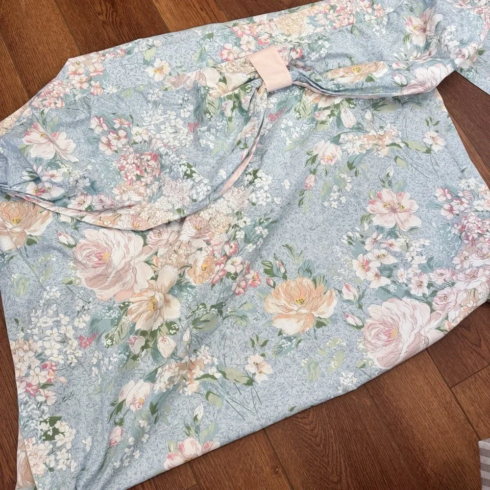 Vintage Croscill Tie Back Drape Curtain 74 X 73 Floral Girly Classic‎ Pink READ